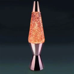 MDI Glitter Lava Lamp Large Motion Rocket Vintage Retro Pink Purple Silver New Home & Garden