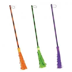 Rubie's Witch Broom Metallic Violet Orange Green Costume Accessory Costume Accessories