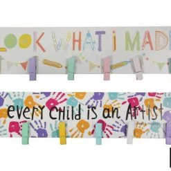 MAL 40x10cm Kids Artwork Collection Pegboard Wall Art