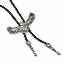 AliExpress Eagle Leather Bolo Tie Necktie Rodeo Western Cowboy Necklace Bronze Or Silver Costume Accessories