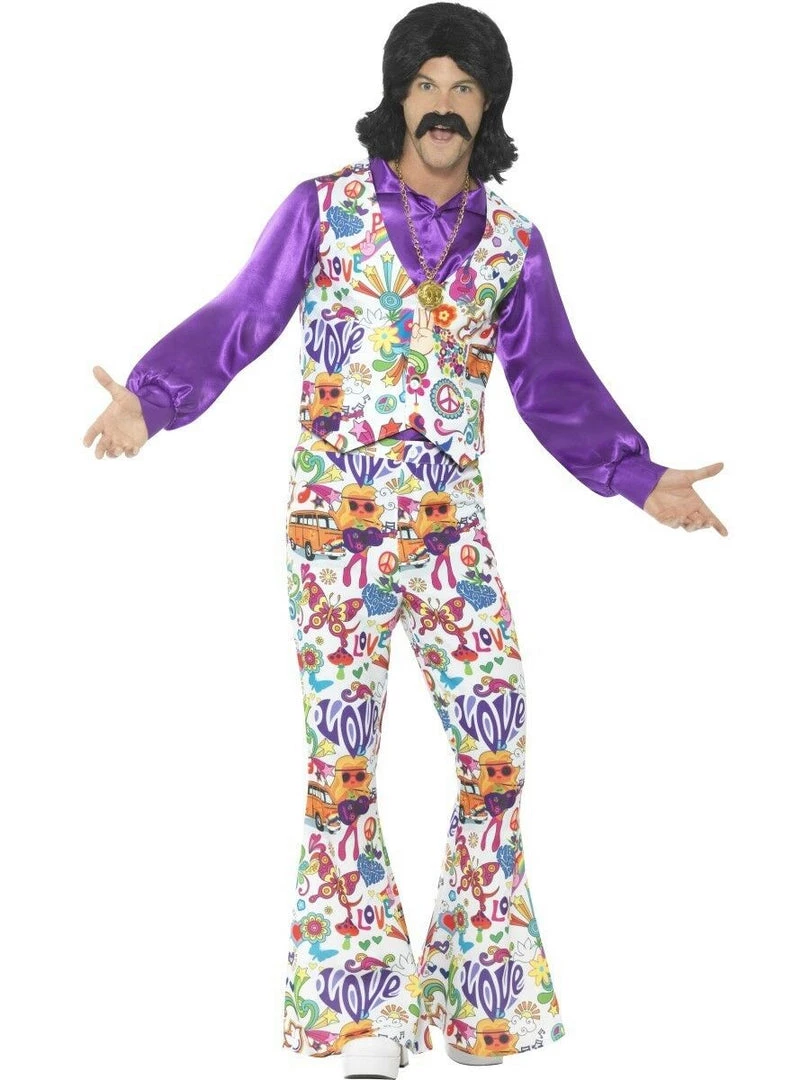 Smiffys Men's Costume Groovy Hippie 60s Mens Costume Disco 70s Costume 1 Smiffys Men's Costume Groovy Hippie 60s Mens Costume Disco 70s Costume