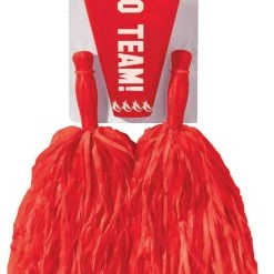 Morris Costumes Cheerleader Costume Pom Pom & Megaphone Pink Red White Black Blue Green Burgundy Costume Accessories