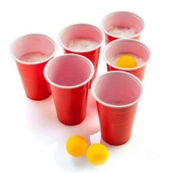 MDI Australia Home & Garden Beer Pong Drinking Game Set Fun Family Party Game Activity 24 Red Cups & Balls