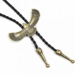 AliExpress Eagle Leather Bolo Tie Necktie Rodeo Western Cowboy Necklace Bronze Or Silver Costume Accessories