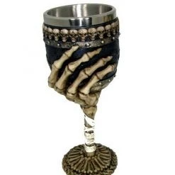 MAL 1pce 19cm Skull Goblet Mug 2 Asst Drinking Cup Halloween Mancave Resin Décor