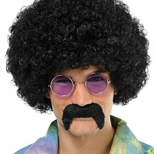 Balloon Agencies Black Self-Adhesive Hippie Moustache Mens Costume Accessory Wigs 1 Balloon Agencies Black Self-Adhesive Hippie Moustache Mens Costume Accessory Wigs