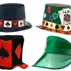 Balloon Agencies Casino Night Card Suit Cardoard Plastic Fabric Visor Hat