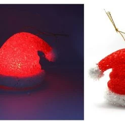 JD Party 6pc Christmas Tree Light Up Decoration Kit Santa Hat Boot Gift Ornament Christmas Decorations