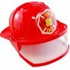 Sweidas Costume Accessories Fireman Fire Fighter Chief Red Helmet Visor Adult Kids Costume Hat Hard Plastic
