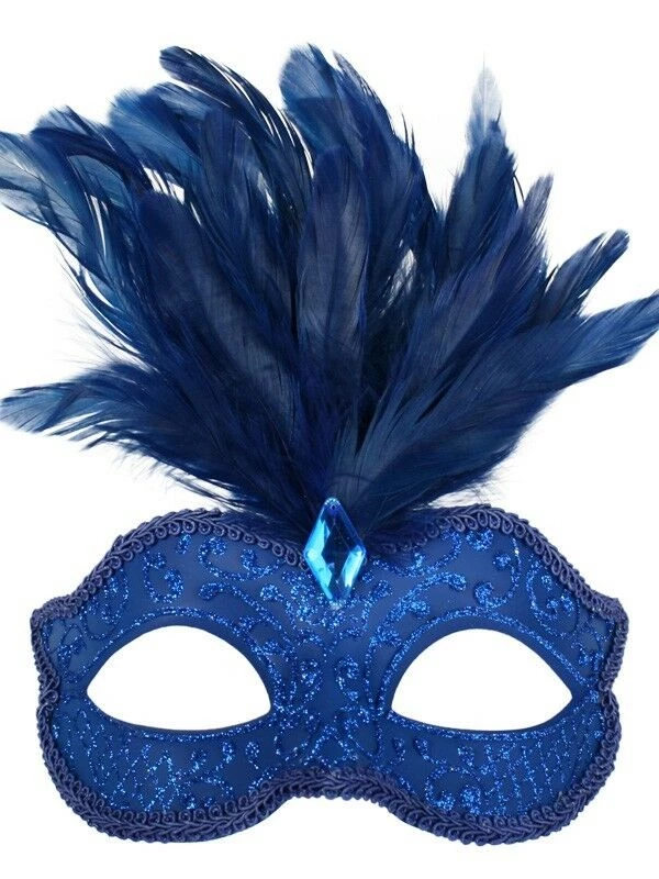 Tomfoolery Burlesque Glitter Masquerade Mask With Feathers And Gem Costume Mask 2 Tomfoolery Burlesque Glitter Masquerade Mask With Feathers And Gem Costume Mask
