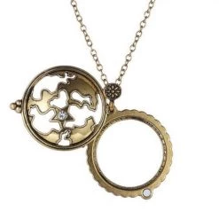 AliExpress Fashion Jewelry Steampunk Magnifying Glass Rhinestone Locket Necklace Pendant Monocle Gold Chain