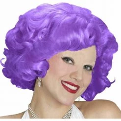 Unbranded Dame Edna Purple Wig & Glasses Costume Set | Cat Eye Diamante Glasses