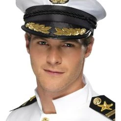Smiffys Yacht Captains Sailor Navy Cap Sailing Captains Hat