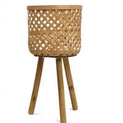 Kmart Bamboo Pot Holder Plant Stand Indoor / Outdoor Home Decor