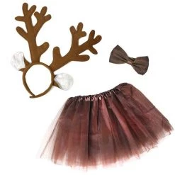 JD Party Christmas Costumes/Decorations Christmas Rudolph The Red Nose Reindeer Ladies Kids Costume Set