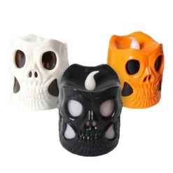 Unbranded Halloween Props/Decoration Halloween Skull Orange LED Candle Colour Changing Lamp Halloween Decoration