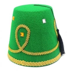 JD Party Deluxe Turkish Hat Red Green Fez Tarboosh Dress Up Costume Party Moroccan Costume Accessories