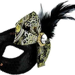 Sweidas Black With Side Bow Ladies Masquerade Eye Mask
