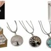 MALMAR Rose Turquoise Quartz Tree Of Life Necklace Gemstone Pendant Crystal Healing Fashion Jewelry