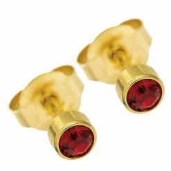 AliExpress Gold Birthstone Stud Earrings Sensitive Ears Stainless Steel Bezel Settings Pear