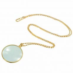 Unbranded Monocle Lens Necklace 5x Magnifier Coin Magnifying Glass Pendant Gold Silver