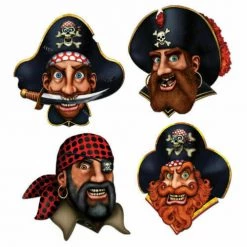 Beistle Assorted Pirate Crew Cutouts Pk 4 Party Decoration Props Party Supplies