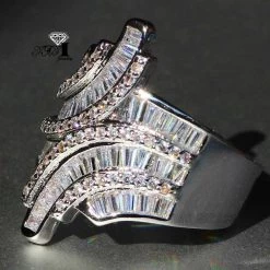 AliExpress Fashion Princess Cut 4.4 CT White Zircon Silver Engagement Wedding Party Fashion Jewelry