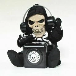 Unbranded Animated Rocking DJ Skeleton With Headphones & CD Halloween Decoration Prop Halloween Props/Decoration