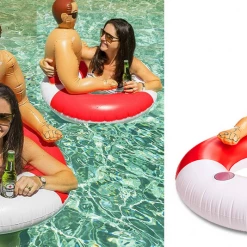Smiffys Baywatch Inflatable Lifeguard Boyfriend Hunk Swim Ring 88cm Ladies Swim Toy