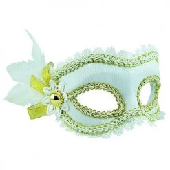 Sweidas Elegant White Masquerade With Side Feathers Ladies Eye Mask Costume Accessories