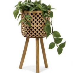Kmart Bamboo Pot Holder Plant Stand Indoor / Outdoor Home Decor
