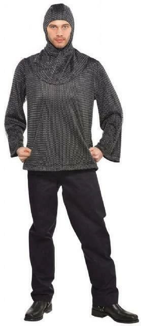 Balloon Agencies Chainmail Tunic & Hood Long Sleeved Top Men's Costume Costumes 2 Balloon Agencies Chainmail Tunic & Hood Long Sleeved Top Men's Costume Costumes