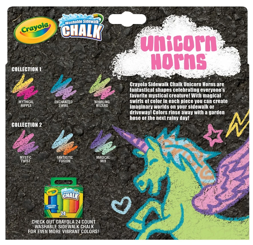 ABT Crayola Unicorn Washable Sidewalk Chalk 3 Pieces 2 ABT Crayola Unicorn Washable Sidewalk Chalk 3 Pieces