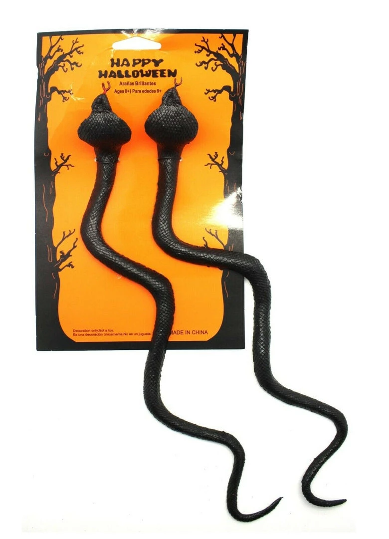 JD 2Pk Black Snakes Halloween Decoration Prop 1 JD 2Pk Black Snakes Halloween Decoration Prop