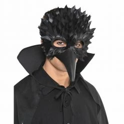 Balloon Agencies Black Crow Feather Mask Costume Accessory