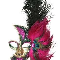 Tomfoolery Elegant Feather Mardi Gras Ladies Masquerade Mask Costume Accessories