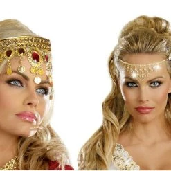 Unbranded Gold Dripping Rubies Glittering Rhinestones Goddess Ladies Headpiece Costume Accessories