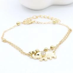 AliExpress Fashion Jewelry Gold Elephant Beach Rhinestone Chain Anklet