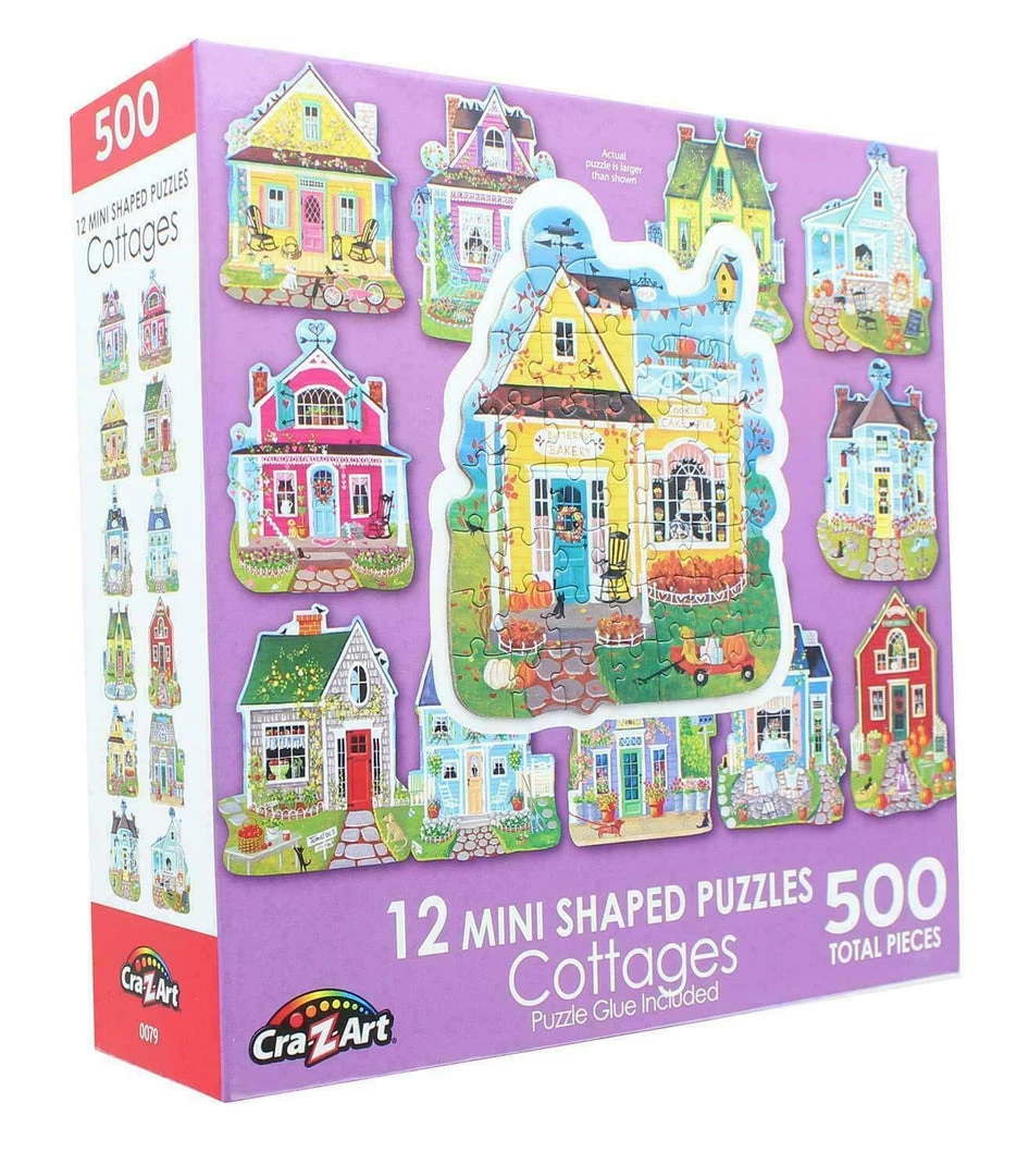 Kmart 12 Mini Shaped Houses Cottages 500 Pieces Jigsaw Puzzles 2 Kmart 12 Mini Shaped Houses Cottages 500 Pieces Jigsaw Puzzles