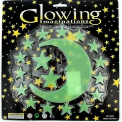 TNW Australia 18 Plastic Stick On Glow In The Dark Star & Moons Decorate Walls And Ceilings Home & Garden