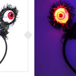 JD Party Costume Accessories Gruesome Flashing Light Up Creepy Scary Eyeballs Headband Costume Access