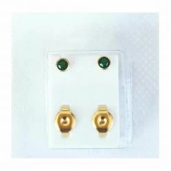 AliExpress Gold Birthstone Stud Earrings Sensitive Ears Stainless Steel Bezel Settings Pear