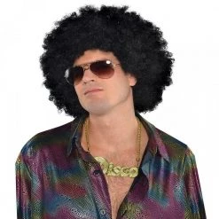 Balloonagencies Mens Ladies Black Funky Afro Wig 1970s 70s Disco Party Costume Wigs