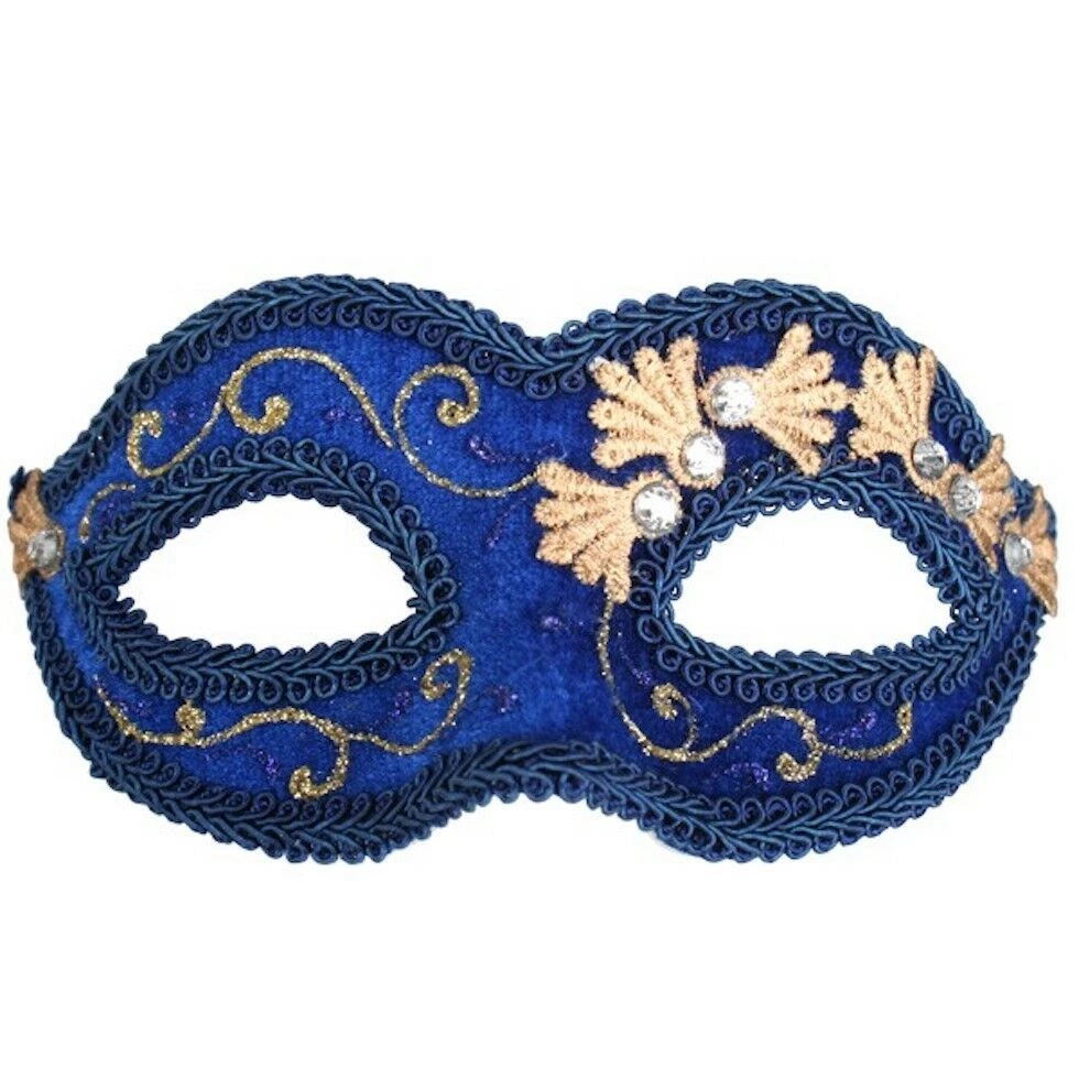 Tomfoolery Velvet Masquerade Mask With Silver Gems And Gold Glitter Costume Mask 2 Tomfoolery Velvet Masquerade Mask With Silver Gems And Gold Glitter Costume Mask