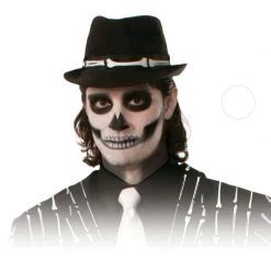 Rubie's Skeleton Fedora Hat Gloves Suspenders Braces Halloween Costume Accessory Costume Accessories