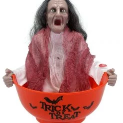 Kmart Animated Motion Activated Light Up Talking Witch Candy Lollie Bowl Halloween