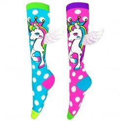Knee High Socks Fairy Dust With Wings Girls Adults Crazy Socks MADMIA Costume Accessories
