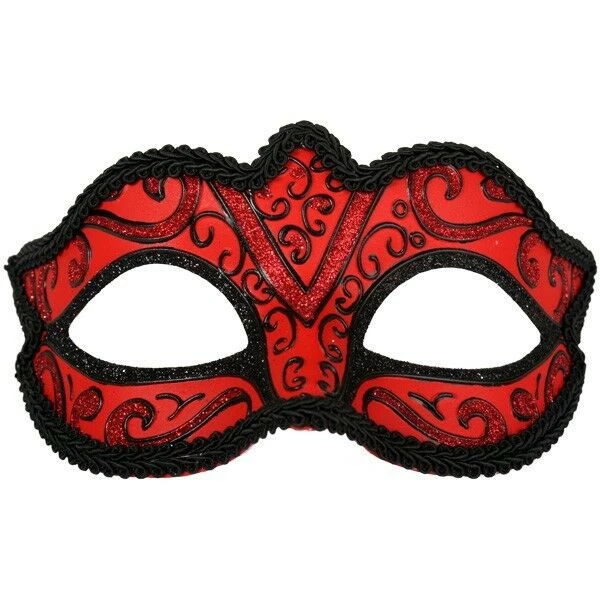 Tomfoolery Burlesque Glitter Masquerade Mask With Black Braiding & Ribbons 8 Tomfoolery Burlesque Glitter Masquerade Mask With Black Braiding & Ribbons
