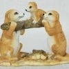 MALMAR Meerkat Family With Baby On Log Ornament Figurine Statue Sculpture Garden Décor