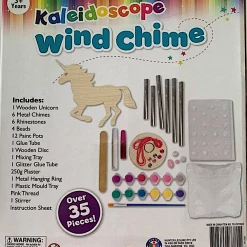 BW Home & Garden Kaleidoscope Make Your Own Unicorn Wind Chime Craft Kit | 35 Craft Pieces